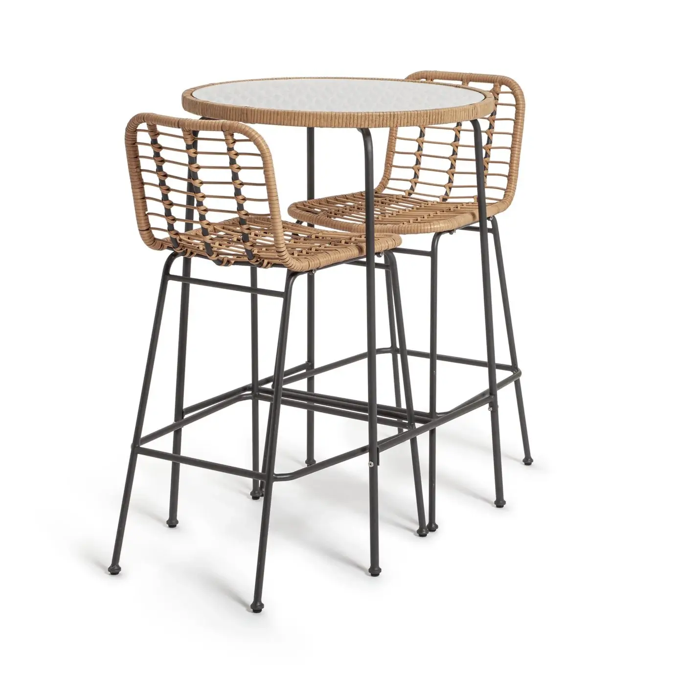Bamboo And Iron Bar Set - Attractive Black Color